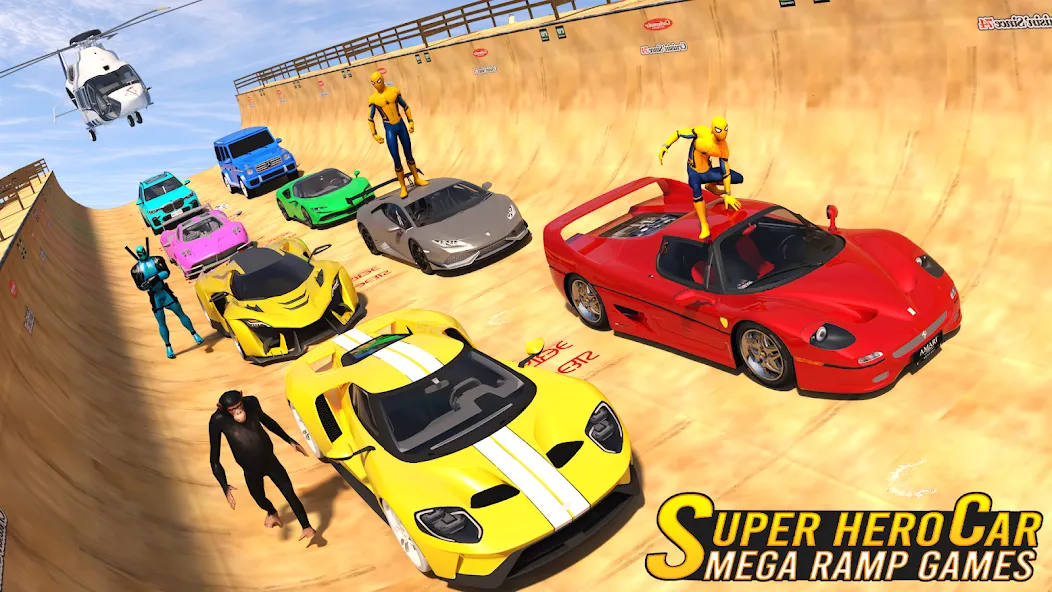 Superhero Car: Mega Ramp Games — скриншот 5