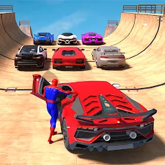 Скачать Superhero Car: Mega Ramp Games на Android — Много денег
