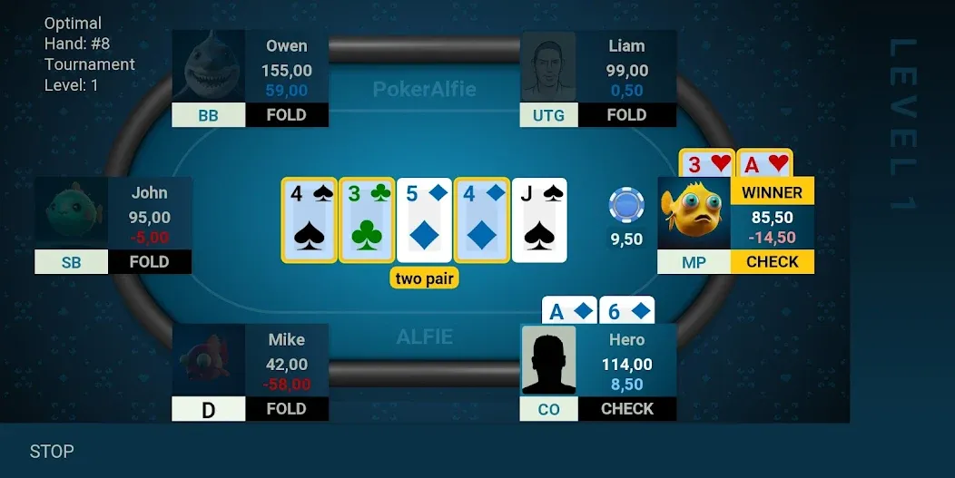 Offline Poker AI - PokerAlfie — скриншот 2