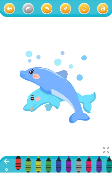 dolphin coloring game — скриншот 1