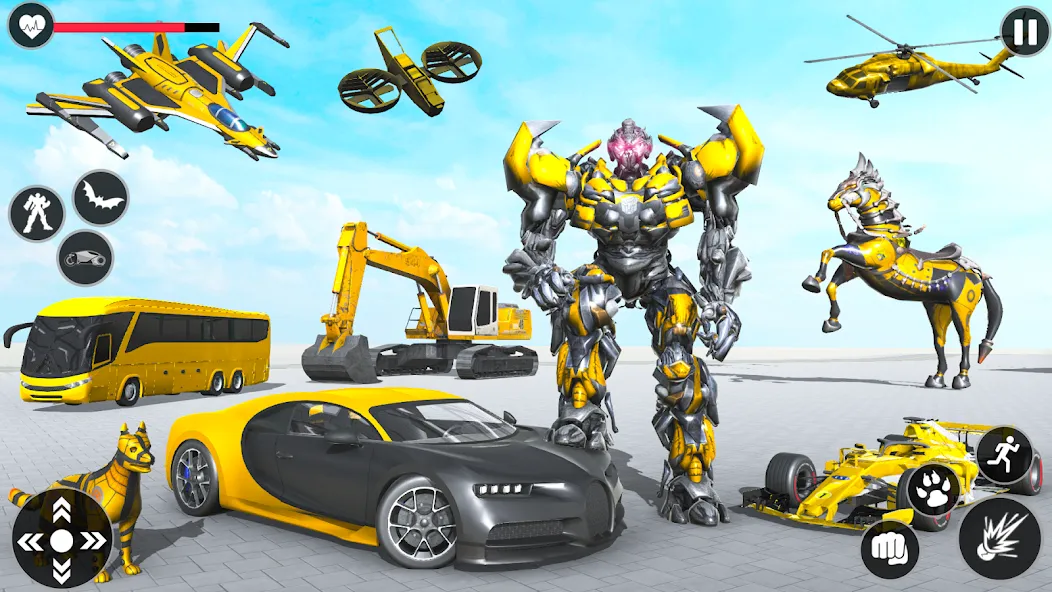 Flying Robot Transforming Game — скриншот 1