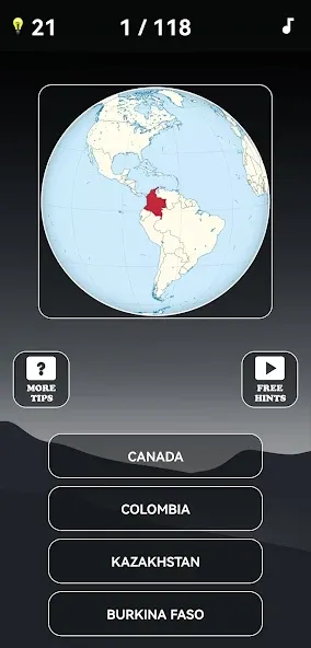 Guess the World Map Quiz — скриншот 1
