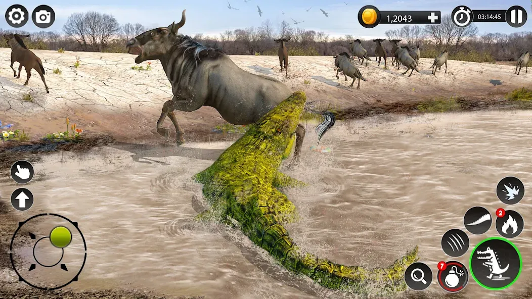 Hungry Animal Crocodile Games — скриншот 1
