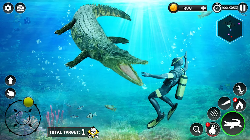Hungry Animal Crocodile Games — скриншот 4