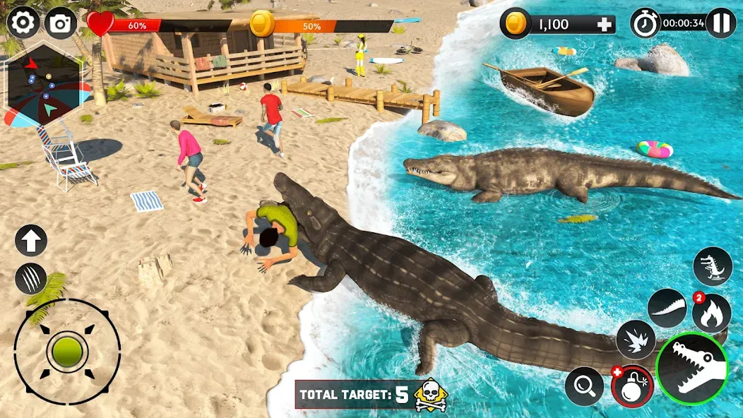 Hungry Animal Crocodile Games — скриншот 5