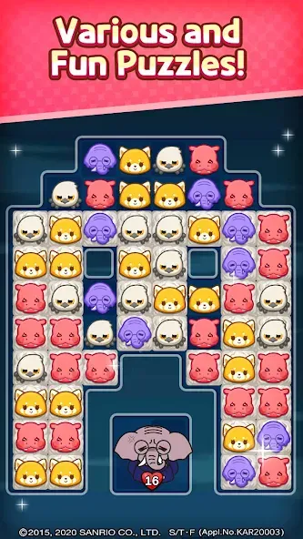 Aggretsuko : Match 3 Puzzle — скриншот 4