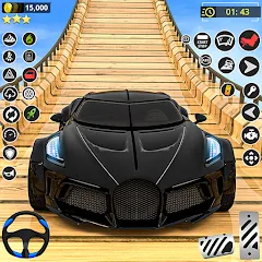 Скачать GT Car Stunt Race: Mega Ramps на Android — Много денег