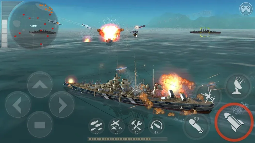 WARSHIP BATTLE:3D World War II — скриншот 1 WARSHIP BATTLE:3D World War II — скриншот 1