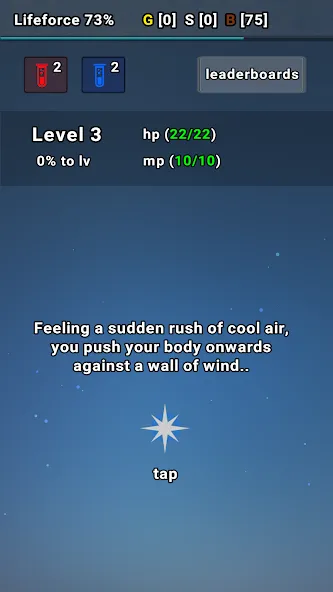 Exp Minima: Relaxing Text RPG — скриншот 1