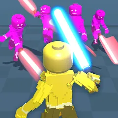 Block Gladiator 3D: sword duel MOD APK — Много денег и бессмертие