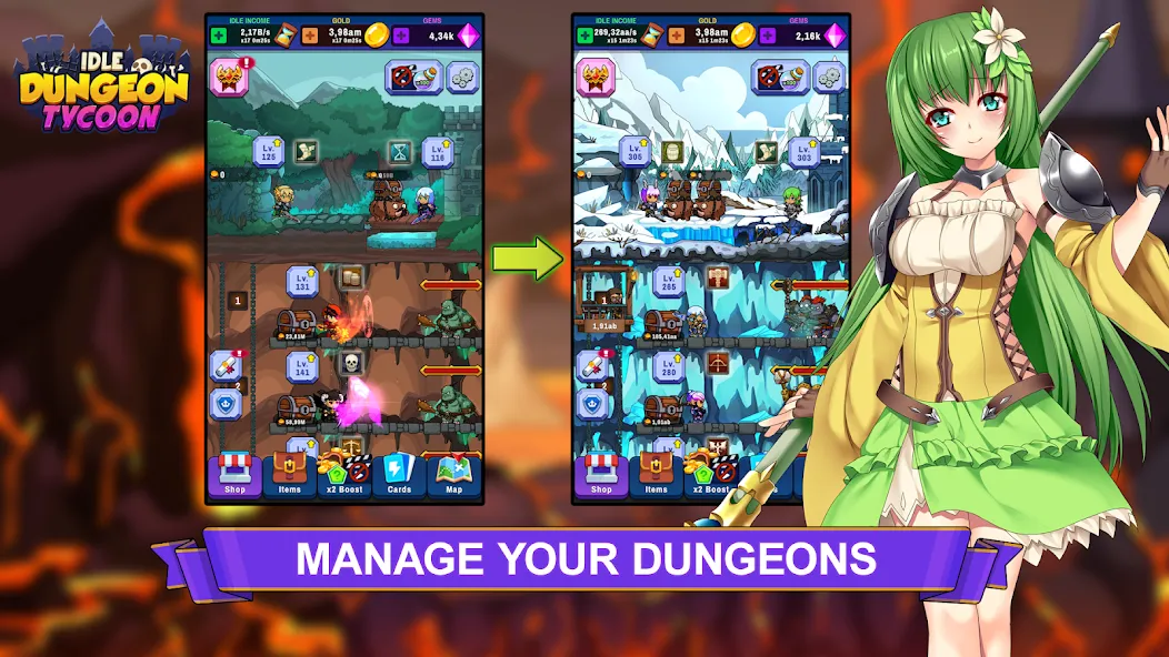 Idle Dungeon Tycoon — скриншот 1