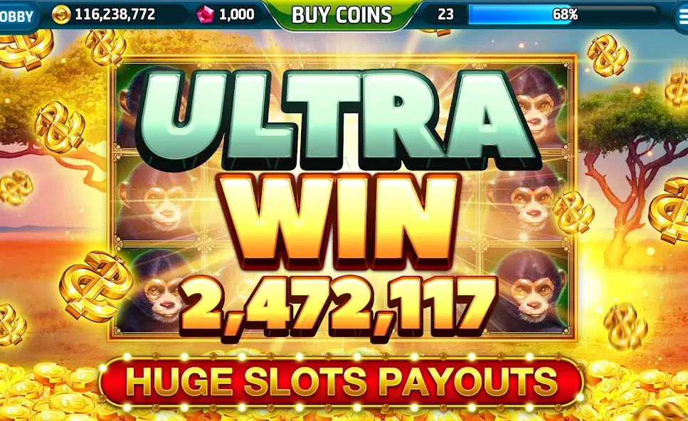 Ape Slots: Vegas Casino Deluxe — скриншот 2