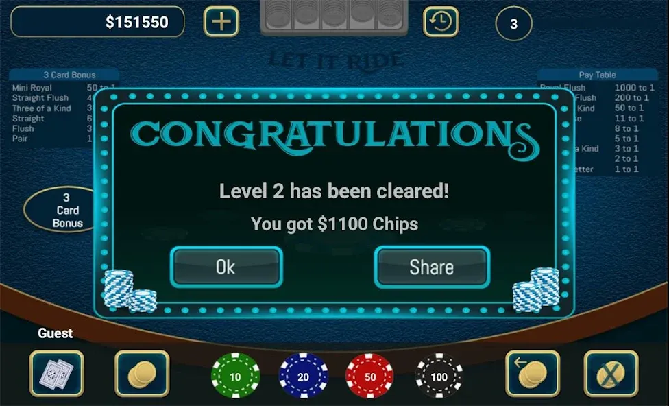 Let It Ride Poker — скриншот 4 Let It Ride Poker — скриншот 4
