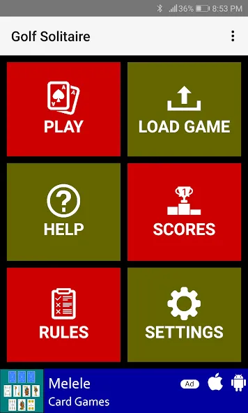Golf Solitaire — скриншот 1