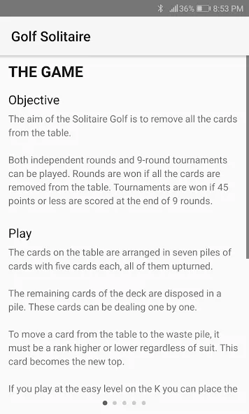 Golf Solitaire — скриншот 4
