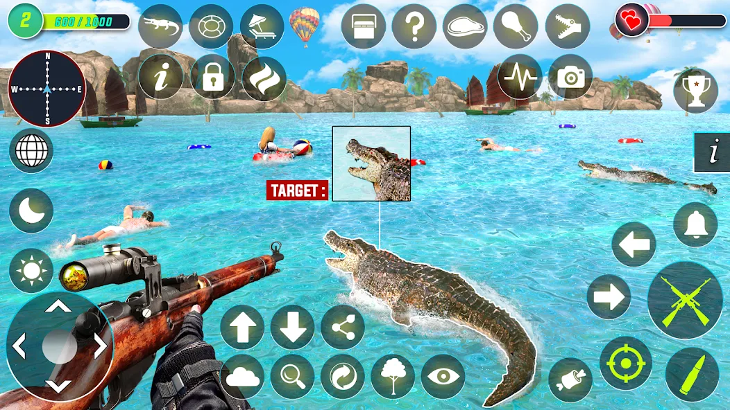 Crocodile Hunting Animal Games — скриншот 5