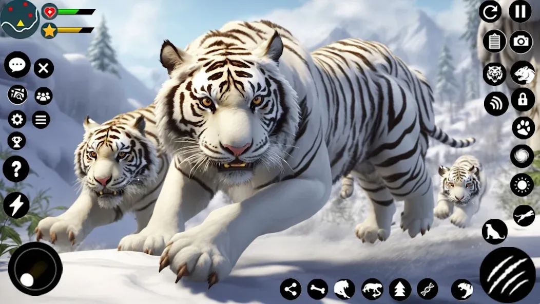 Arctic White Tiger Family Sim — скриншот 1