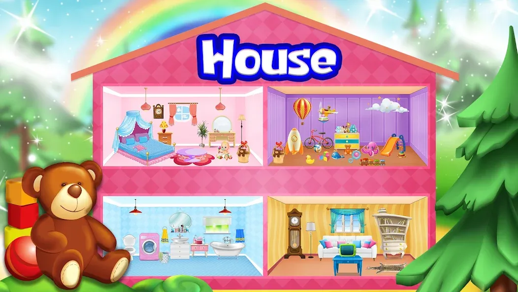 Girl Doll House Design & Clean — скриншот 1