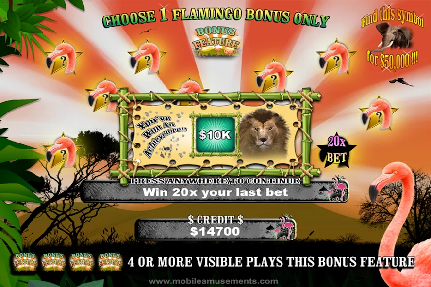 Flamingo Safari Slots — скриншот 2 Flamingo Safari Slots — скриншот 2