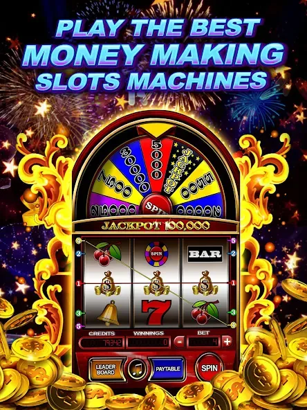 Money Wheel Slot Machine Game — скриншот 3 Money Wheel Slot Machine Game — скриншот 3