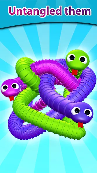 Tangled Snakes Puzzle Game — скриншот 1