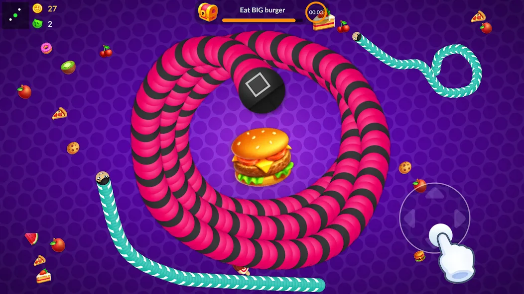Snake vs Worms: Fun .io Zone — скриншот 1