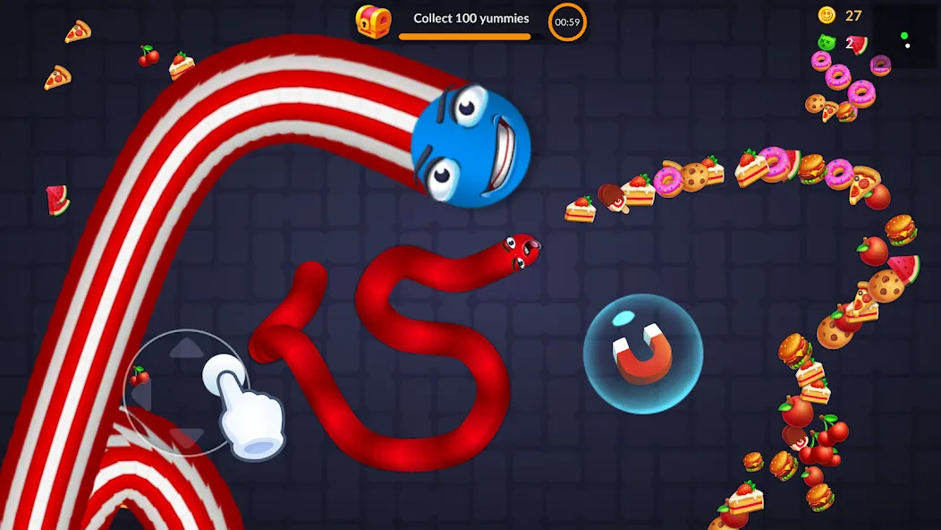 Snake vs Worms: Fun .io Zone — скриншот 3