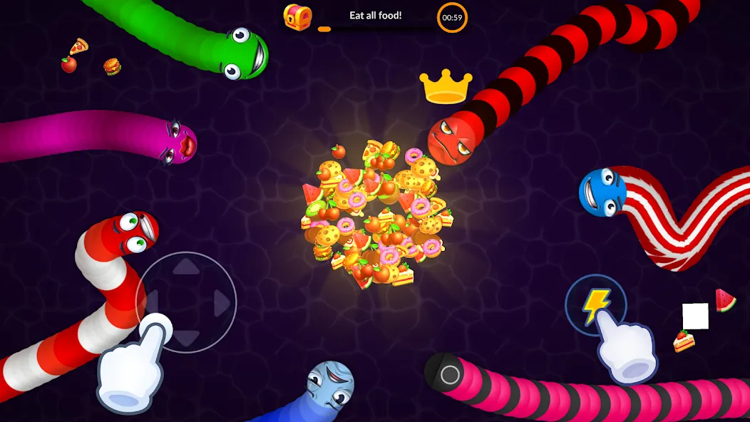 Snake vs Worms: Fun .io Zone — скриншот 4