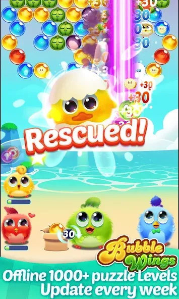 Bubble Wings: bubble shooter — скриншот 1