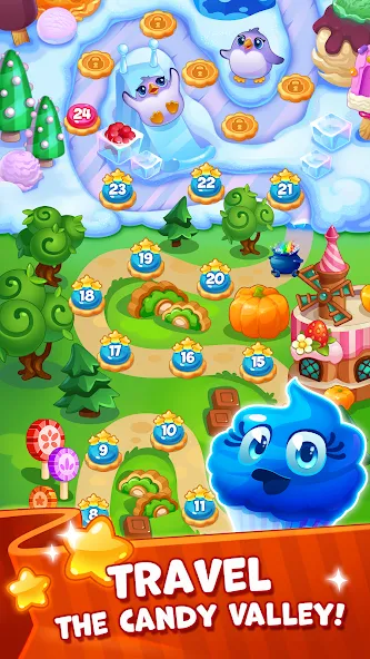 Candy Valley - Match 3 Puzzle — скриншот 1 Candy Valley - Match 3 Puzzle — скриншот 1
