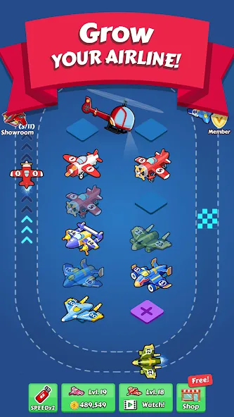 Merge Planes Idle Plane Game — скриншот 1 Merge Planes Idle Plane Game — скриншот 1