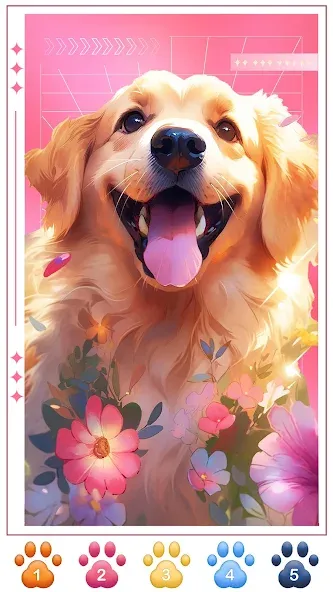 Dog Coloring, Color by number — скриншот 3