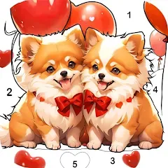 Скачать взломанную Dog Coloring, Color by number — Все цвета открыты
