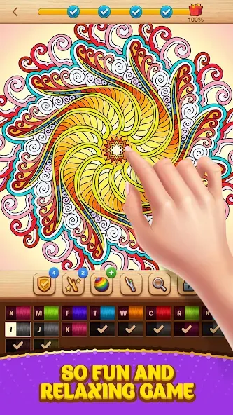 Cross Stitch Coloring Mandala — скриншот 3