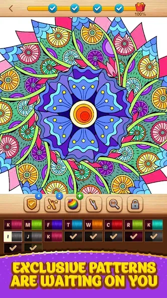 Cross Stitch Coloring Mandala — скриншот 4