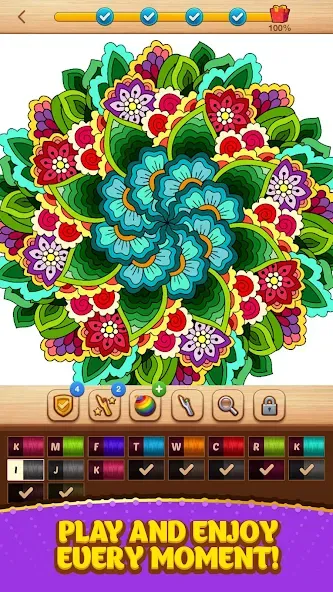 Cross Stitch Coloring Mandala — скриншот 5