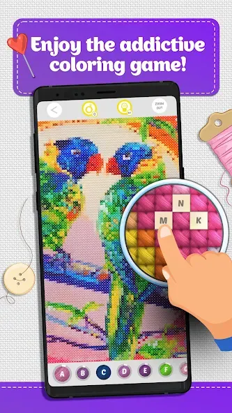 Cross Stitch Coloring Art — скриншот 1