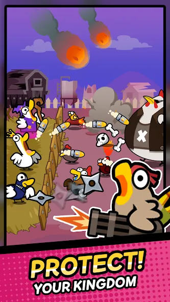 Duck vs Chicken : Idle Defense — скриншот 1 Duck vs Chicken : Idle Defense — скриншот 1