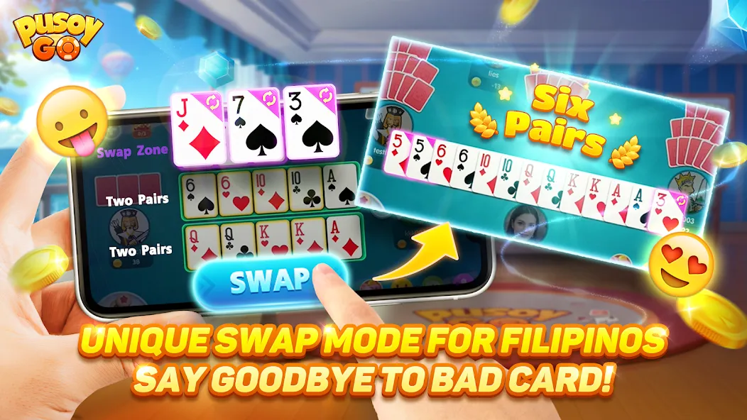 Pusoy Go-Competitive 13 Cards — скриншот 4 Pusoy Go-Competitive 13 Cards — скриншот 4