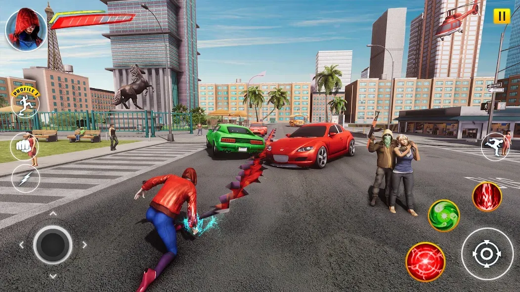 Incredible Flying SuperHero 3D — скриншот 1
