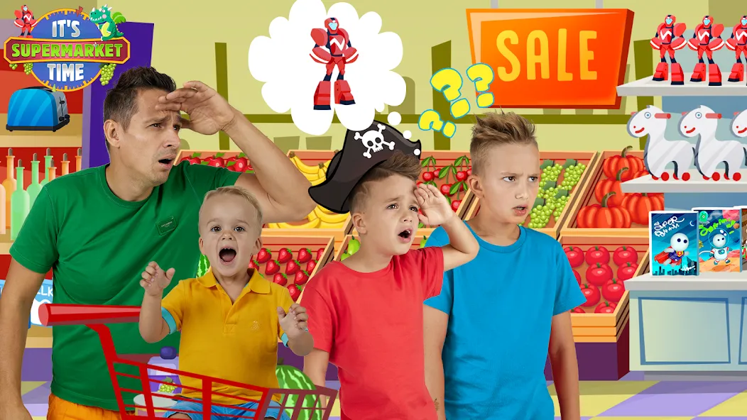 Vlad & Niki Supermarket game — скриншот 3