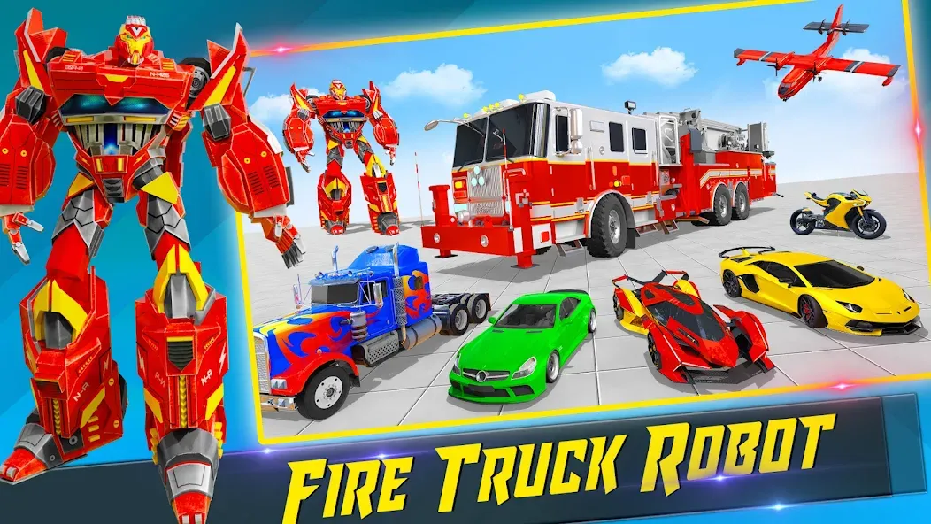 Fire Truck Robot Car Game — скриншот 4