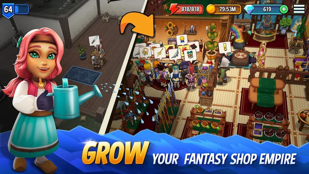 Shop Titans: RPG Idle Tycoon — скриншот 1