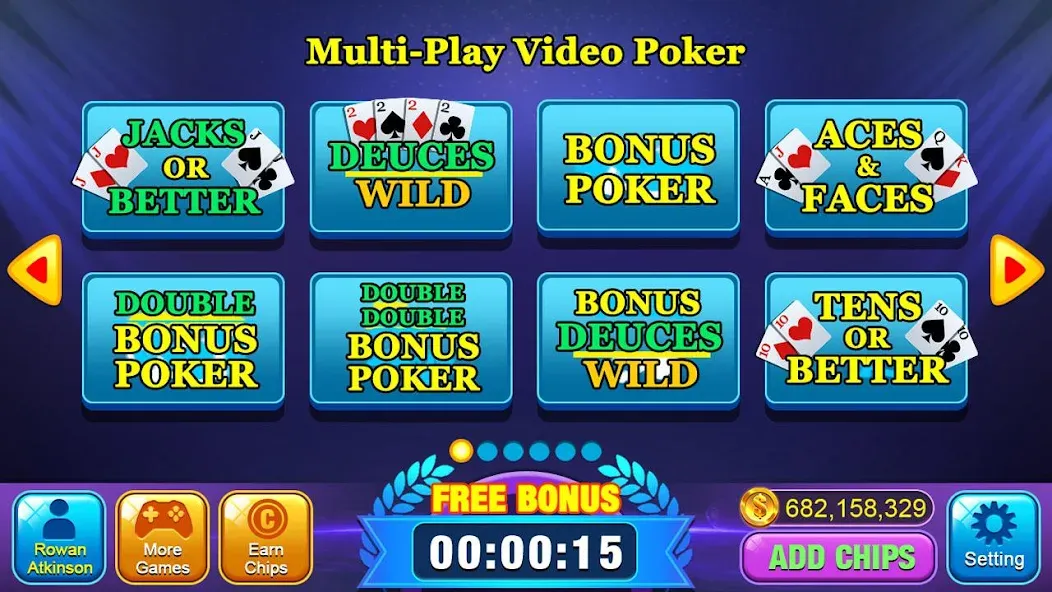 Video Poker Games - Multi Hand — скриншот 1 Video Poker Games - Multi Hand — скриншот 1