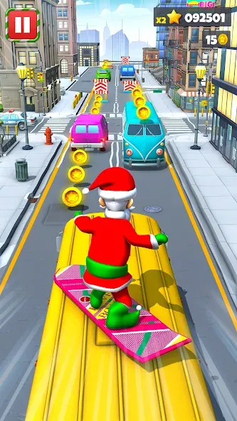 Xmas Santa Surfer Running Game — скриншот 1