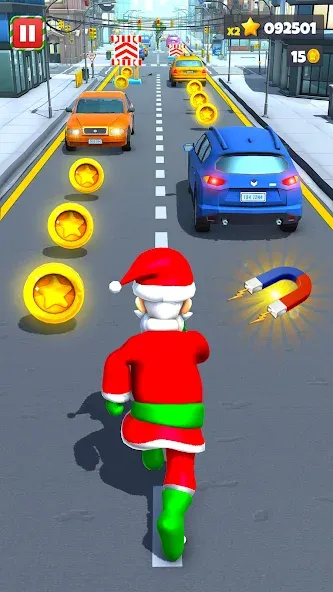 Xmas Santa Surfer Running Game — скриншот 2