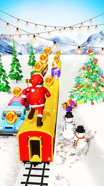 Xmas Santa Surfer Running Game — скриншот 3