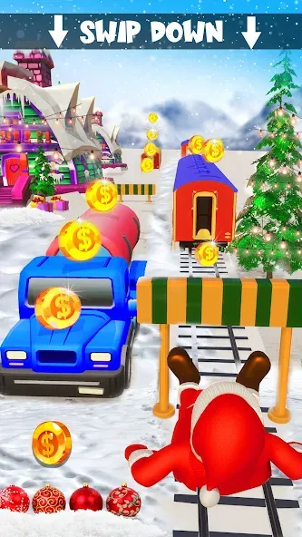 Xmas Santa Surfer Running Game — скриншот 4
