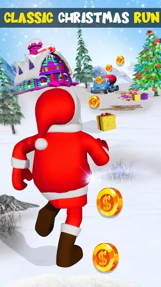 Xmas Santa Surfer Running Game — скриншот 5