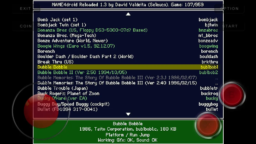 MAME4droid (0.139u1) — скриншот 1 MAME4droid (0.139u1) — скриншот 1